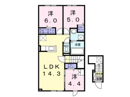 ひまわりV(3LDK/2階)の間取り写真