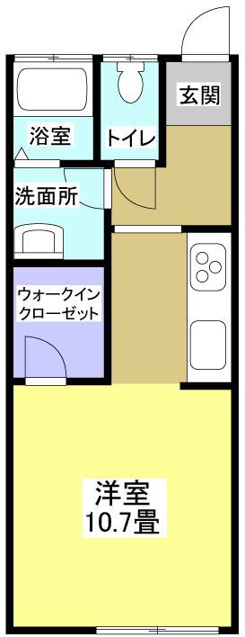 小林アパート(ワンルーム/2階)の間取り写真