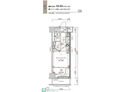 SAKURA AXIS 中板橋(1K/3階)の間取り写真