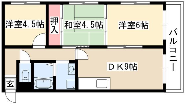 THE TOKUGETU 20(3DK/4階)の間取り写真