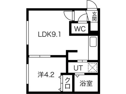 WYNN白石(1LDK/1階)の間取り写真