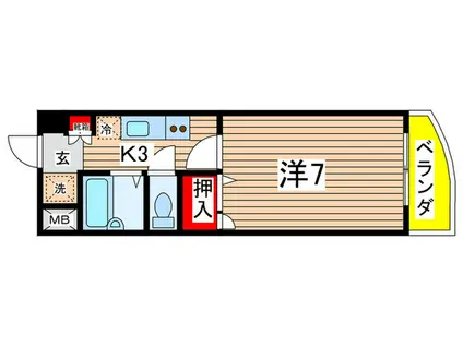 BAOBAB中筋2(1K/3階)の間取り写真