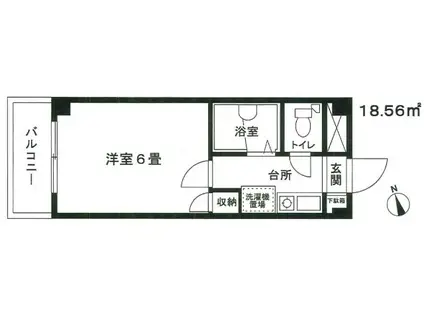 深川富岡三番館(1K/1階)の間取り写真