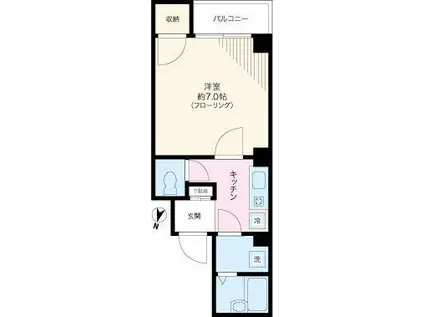 アゼリアコート本駒込(1K/4階)の間取り写真