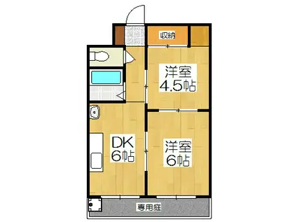 ハイツグロース(2DK/5階)の間取り写真