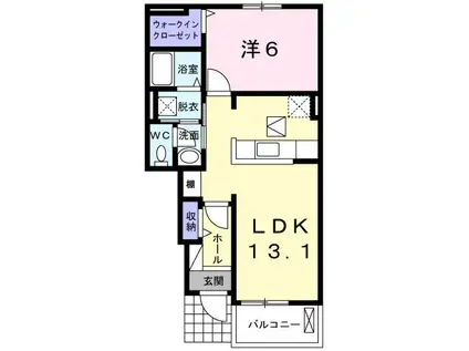 グレイスイリーデII(1LDK/1階)の間取り写真