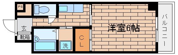 サンセールハヤシ(1K/2階)の間取り写真
