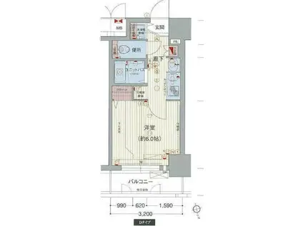 桜通ビッグビート(1K/3階)の間取り写真