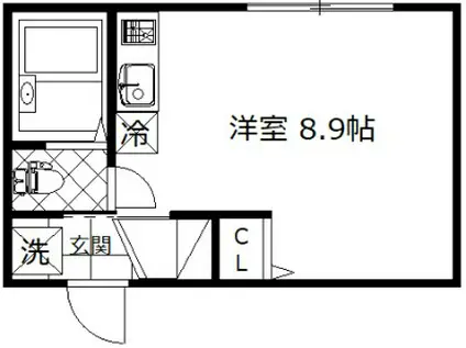サルタスハウス(ワンルーム/3階)の間取り写真