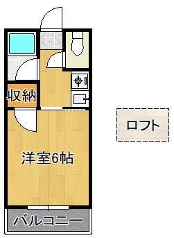 ジョリス北方(1K/2階)の間取り写真