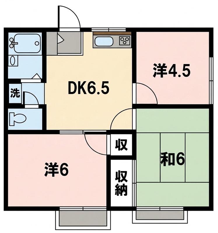 ハッピーハウス(3DK/1階)の間取り写真