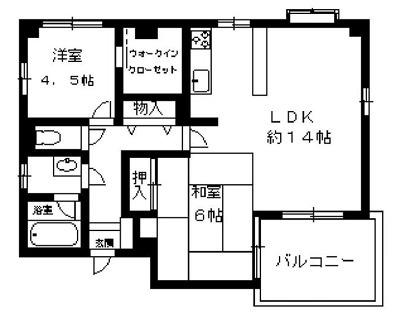 シュロス板宿(2LDK/5階)の間取り写真
