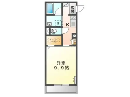 Mスクエア コート(1K/1階)の間取り写真