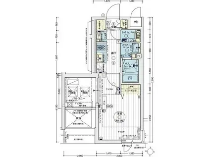 エステムコート名古屋栄プレシャス(1K/4階)の間取り写真