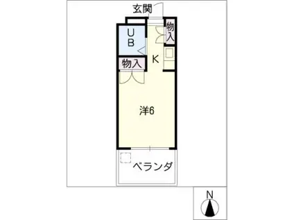 クオリシティ山手(ワンルーム/3階)の間取り写真