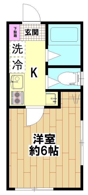 K2レジデンス(1K/3階)の間取り写真