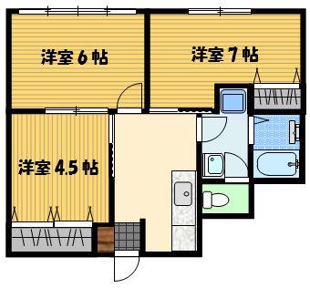 筑後屋柴田ビル(3DK/4階)の間取り写真