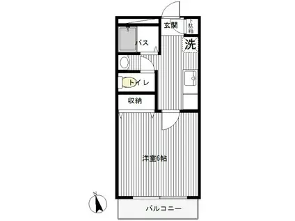アークヒルズ白山(1K/2階)の間取り写真