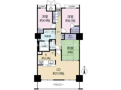KILALA住吉(3LDK/7階)の間取り写真