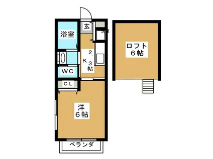 SAINT SOLEIL YOKOHAMA(1K/2階)の間取り写真