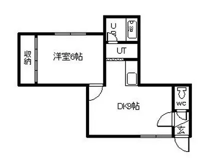 ホワイトハウス411(1DK/2階)の間取り写真