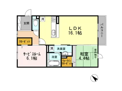 サンスクエア千里万博 B棟(2LDK/3階)の間取り写真