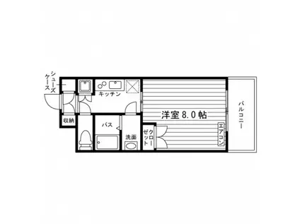 UNI ETERNA 七隈福大通(1K/4階)の間取り写真