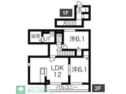 メゾンちかま(2LDK/3階)の間取り写真