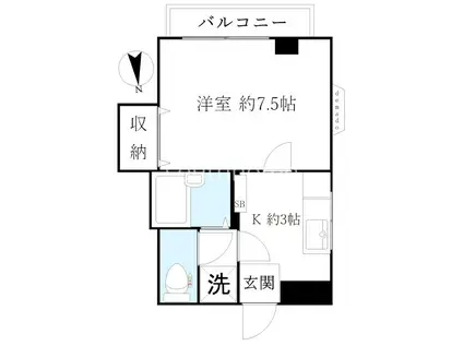 レジデンス自由が丘2(1K/2階)の間取り写真