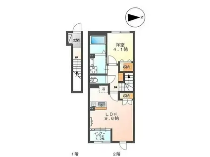 スターテラス雲山(1LDK/2階)の間取り写真
