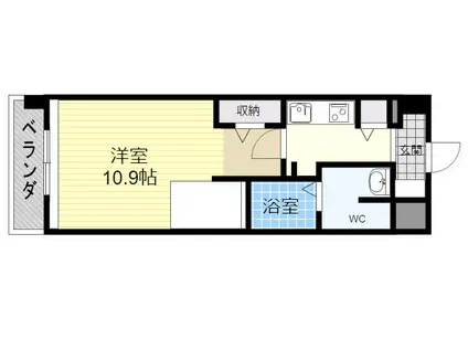 テリオ中島西(1K/8階)の間取り写真