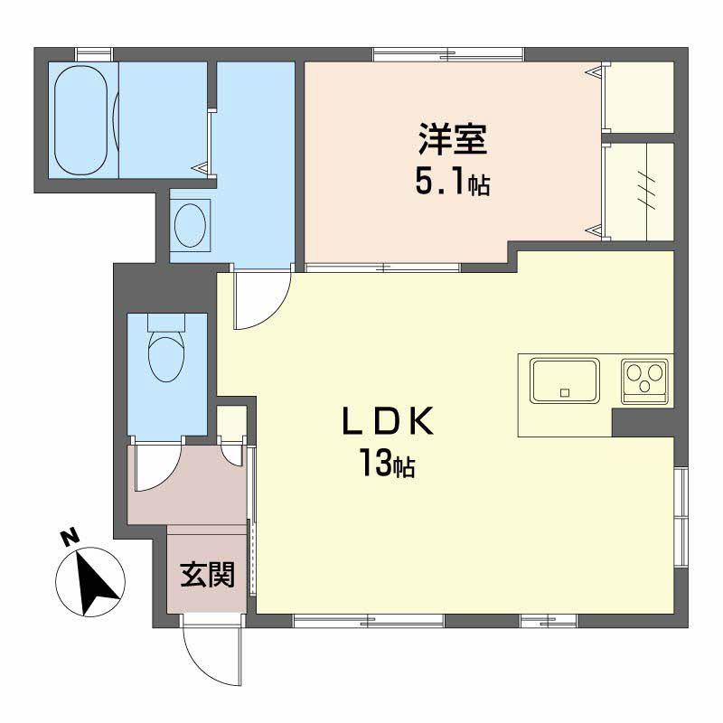 シャーメゾン サン フローリッシュ(1LDK/1階)の間取り写真