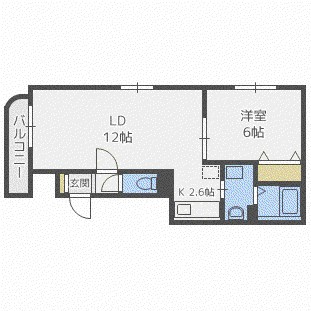 DEAR COURT(1LDK/2階)の間取り写真