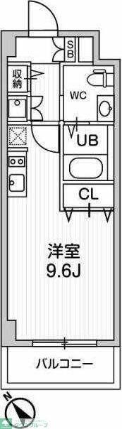 CASSIA市川妙典(1K/3階)の間取り写真