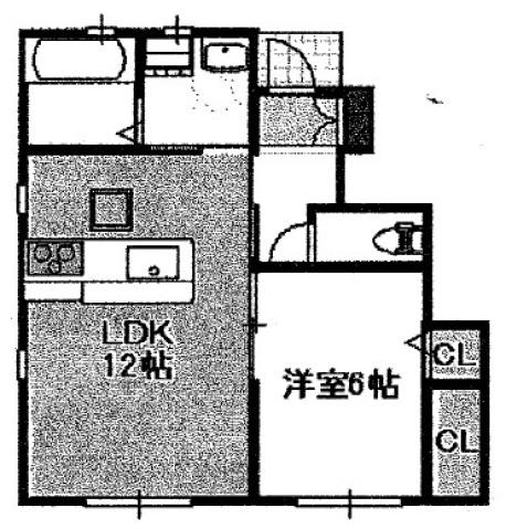 メゾンYASUI B(1LDK/1階)の間取り写真