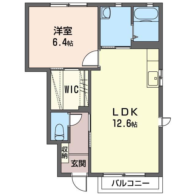 コンフォール C棟(2DK/1階)の間取り写真