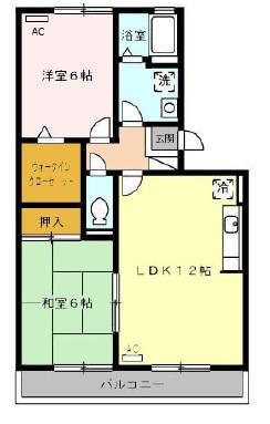 エスペランサF(2LDK/2階)の間取り写真
