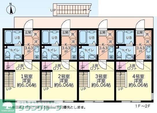 ルミオ霞ヶ関(1K/1階)の間取り写真