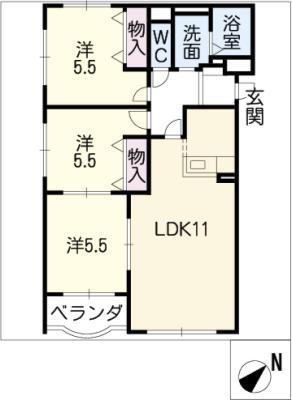 グランシェル(3LDK/3階)の間取り写真