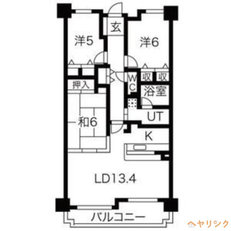 カルティア明徳公園(3LDK/3階)の間取り写真