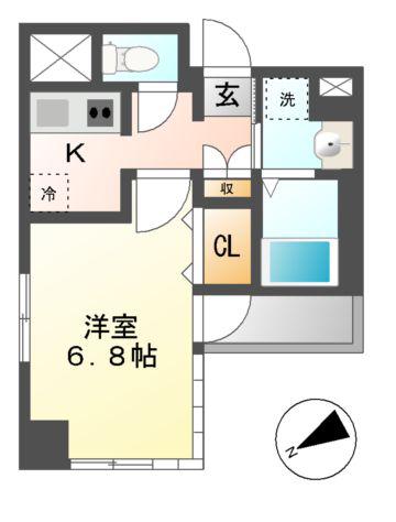 エルスタンザ千代田(1K/10階)の間取り写真
