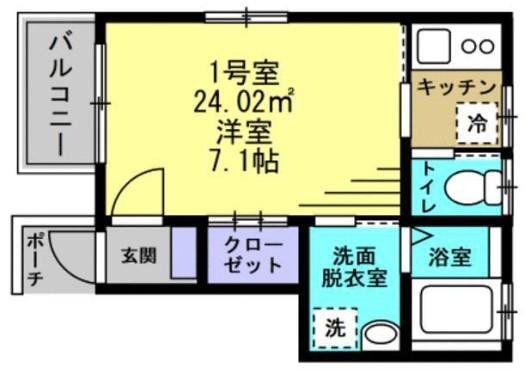 タウンハウス大森(1K/2階)の間取り写真