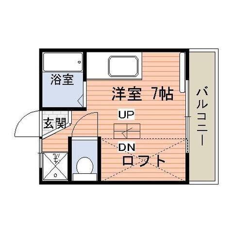 Iハウス(ワンルーム/2階)の間取り写真
