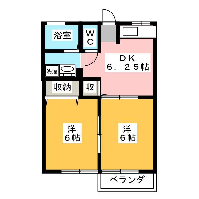 シェリールM・T(2DK/2階)の間取り写真