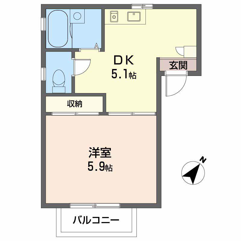 シャーメゾン久保田(1DK/1階)の間取り写真