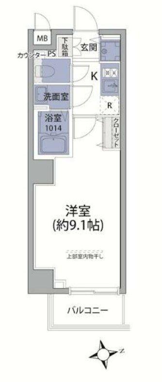 エクセローザ芝公園(1K/6階)の間取り写真