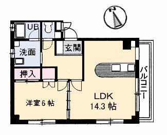 コーポワタナベ(1LDK/2階)の間取り写真