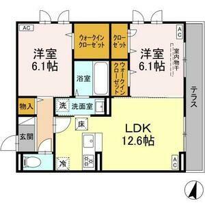 ABUNDANT I(2LDK/2階)の間取り写真