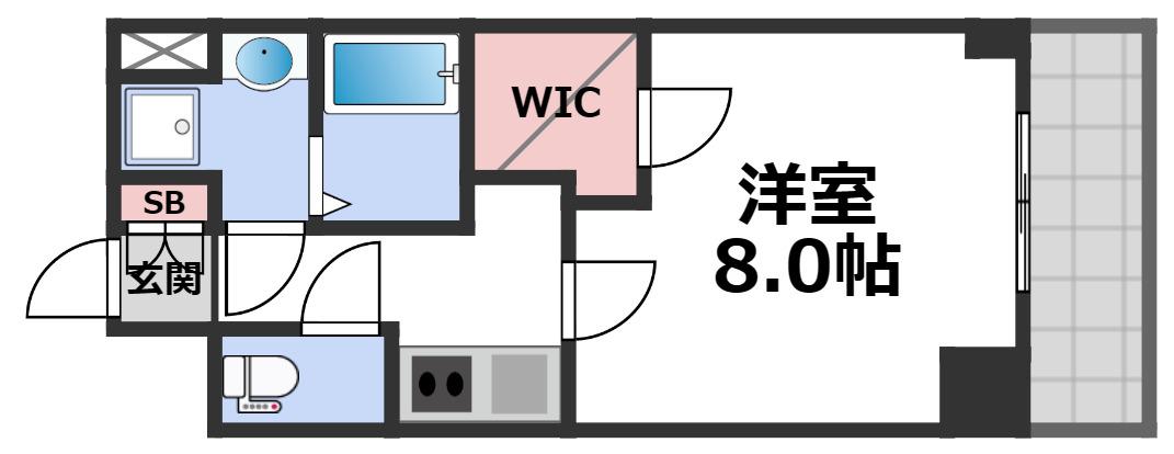 SPコート大阪城東(1K/6階)の間取り写真
