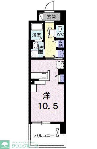 エストラット狭山(ワンルーム/5階)の間取り写真